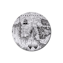 Antique Mercant Map  Rubber Coaster (round) by ConteMonfrey