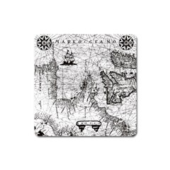 Antique Mercant Map  Square Magnet by ConteMonfrey