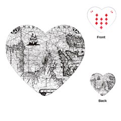 Antique Mercant Map  Playing Cards Single Design (heart) by ConteMonfrey