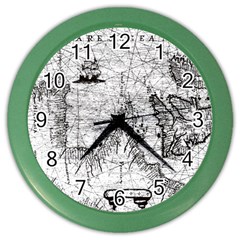 Antique Mercant Map  Color Wall Clock by ConteMonfrey