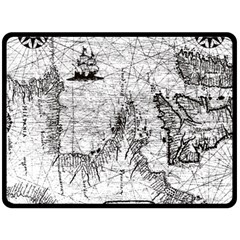 Antique Mercant Map  One Side Fleece Blanket (large) by ConteMonfrey