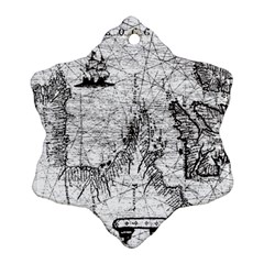 Antique Mercant Map  Snowflake Ornament (two Sides) by ConteMonfrey