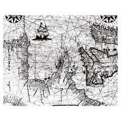 Antique Mercant Map  One Side Premium Plush Fleece Blanket (medium)