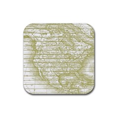 Vintage America`s Map Rubber Coaster (square) by ConteMonfrey