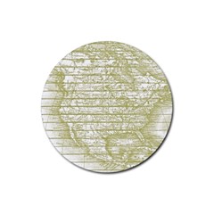 Vintage America`s Map Rubber Coaster (round) by ConteMonfrey