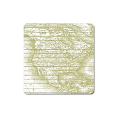 Vintage America`s Map Square Magnet by ConteMonfrey