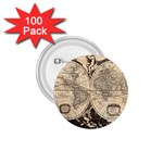 World Map - Nova delineatio totius orbis terrarum -  1659-1733 1.75  Buttons (100 pack)  Front