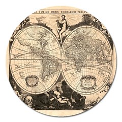 World Map - Nova Delineatio Totius Orbis Terrarum -  1659-1733 Magnet 5  (round) by ConteMonfrey