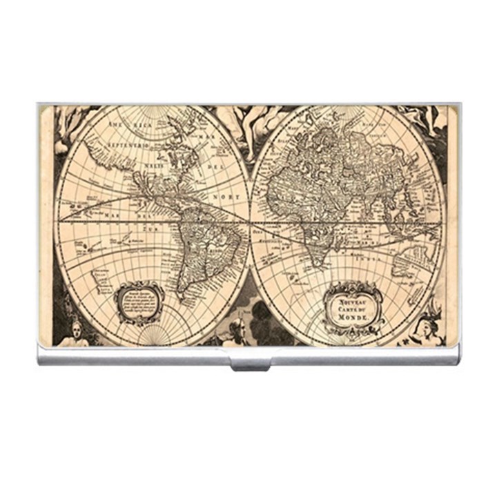 World Map - Nova delineatio totius orbis terrarum -  1659-1733 Business Card Holder