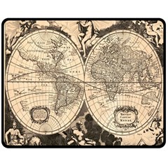 World Map - Nova Delineatio Totius Orbis Terrarum -  1659-1733 One Side Fleece Blanket (medium) by ConteMonfrey