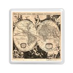 World Map - Nova delineatio totius orbis terrarum -  1659-1733 Memory Card Reader (Square) Front