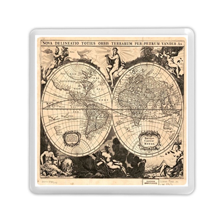 World Map - Nova delineatio totius orbis terrarum -  1659-1733 Memory Card Reader (Square)