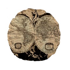 World Map - Nova Delineatio Totius Orbis Terrarum -  1659-1733 Standard 15  Premium Round Cushions by ConteMonfrey