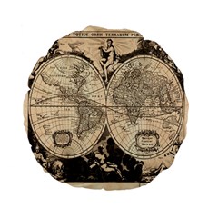 World Map - Nova Delineatio Totius Orbis Terrarum -  1659-1733 Standard 15  Premium Flano Round Cushions by ConteMonfrey