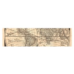 World Map - Nova Delineatio Totius Orbis Terrarum -  1659-1733 Oblong Satin Scarf (16  X 60 ) by ConteMonfrey