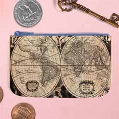 World Map - Nova Delineatio Totius Orbis Terrarum -  1659-1733 Large Coin Purse by ConteMonfrey