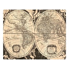 World Map - Nova Delineatio Totius Orbis Terrarum -  1659-1733 One Side Premium Plush Fleece Blanket (large) by ConteMonfrey