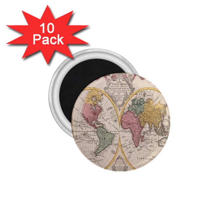 Mapa Mundi 1775 1.75  Magnets (10 pack) 