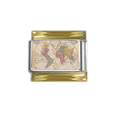 Mapa Mundi 1775 Gold Trim Italian Charm (9mm) by ConteMonfrey