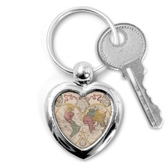 Mapa Mundi 1775 Key Chain (heart) by ConteMonfrey