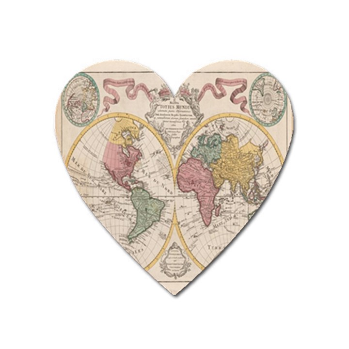 Mapa Mundi 1775 Heart Magnet