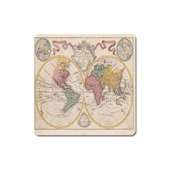 Mapa Mundi 1775 Square Magnet by ConteMonfrey