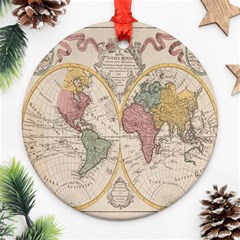 Mapa Mundi 1775 Round Ornament (two Sides) by ConteMonfrey