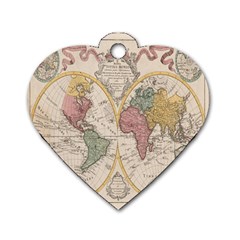 Mapa Mundi 1775 Dog Tag Heart (one Side) by ConteMonfrey