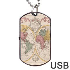 Mapa Mundi 1775 Dog Tag Usb Flash (two Sides) by ConteMonfrey