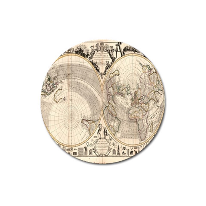 Mapa Mundi - 1774 Magnet 3  (Round)