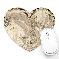 Mapa Mundi - 1774 Heart Mousepad by ConteMonfrey