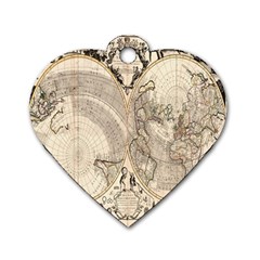 Mapa Mundi - 1774 Dog Tag Heart (two Sides) by ConteMonfrey