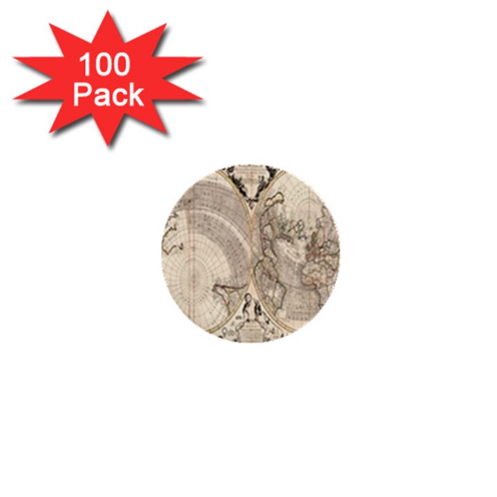 Mapa Mundi - 1774 1  Mini Buttons (100 pack) 