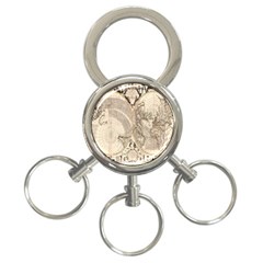 Mapa Mundi - 1774 3-ring Key Chain by ConteMonfrey