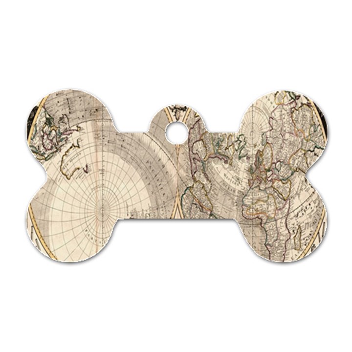 Mapa Mundi - 1774 Dog Tag Bone (One Side)