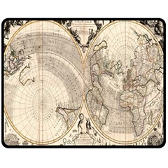 Mapa Mundi - 1774 One Side Fleece Blanket (medium) by ConteMonfrey