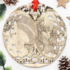 Mapa Mundi - 1774 Ornament (round Filigree) by ConteMonfrey