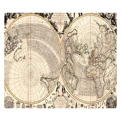 Mapa Mundi - 1774 One Side Premium Plush Fleece Blanket (small)