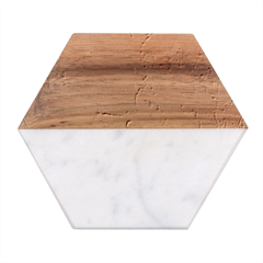 Mapa Mundi - 1774 Marble Wood Coaster (hexagon)  by ConteMonfrey