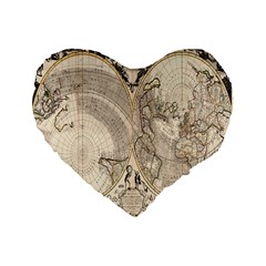 Mapa Mundi - 1774 Standard 16  Premium Flano Heart Shape Cushions by ConteMonfrey