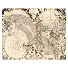 Mapa Mundi - 1774 One Side Premium Plush Fleece Blanket (medium) by ConteMonfrey