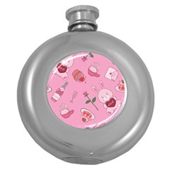 Valentine Pattern Round Hip Flask (5 Oz) by designsbymallika