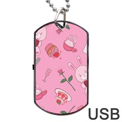 Valentine Pattern Dog Tag Usb Flash (two Sides) by designsbymallika