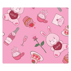 Valentine Pattern Premium Plush Fleece Blanket (small) by designsbymallika