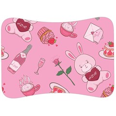 Valentine Pattern Velour Seat Head Rest Cushion by designsbymallika