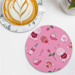 Valentine Pattern Uv Print Round Tile Coaster by designsbymallika