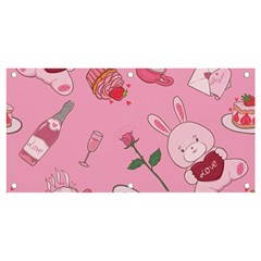 Valentine Pattern Banner And Sign 4  X 2  by designsbymallika