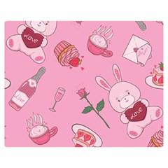 Valentine Pattern One Side Premium Plush Fleece Blanket (medium) by designsbymallika