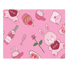 Valentine Pattern One Side Premium Plush Fleece Blanket (large) by designsbymallika