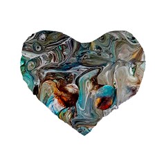 Pouring Edit Standard 16  Premium Heart Shape Cushions by kaleidomarblingart